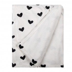 2LBS60 Throw Blanket 130x170 cm White Black Polyester Blanket