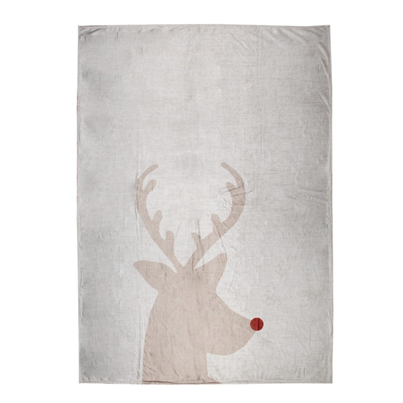 NWV60 Throw Blanket 130x170 cm Beige Polyester Reindeer Blanket