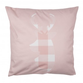 2SWC20 Cushion Cover 45x45 cm Pink White Polyester Deer Pillow Cover