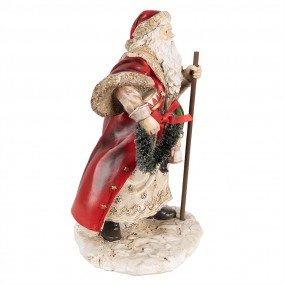 26PR3970 Statuetta decorativa Babbo Natale  25 cm Rosso Beige  Poliresina Statuetta de Natale