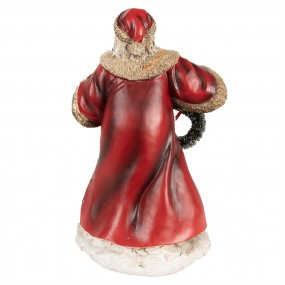 26PR3970 Decorative Figurine Santa Claus 25 cm Red Beige Polyresin Christmas Figurines