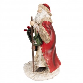 26PR3970 Decorative Figurine Santa Claus 25 cm Red Beige Polyresin Christmas Figurines