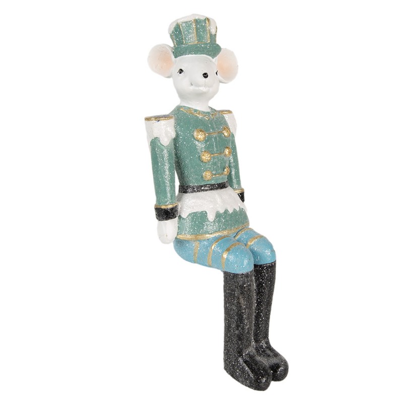 6PR3963 Statuetta Mouse 19 cm Blu Poliresina Statuetta decorativa