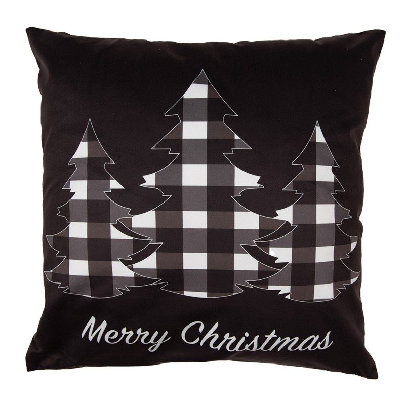 BWX23 Kissenbezug 45x45 cm Schwarz Weiß Polyester Weihnachtsbäume Dekokissenbezug