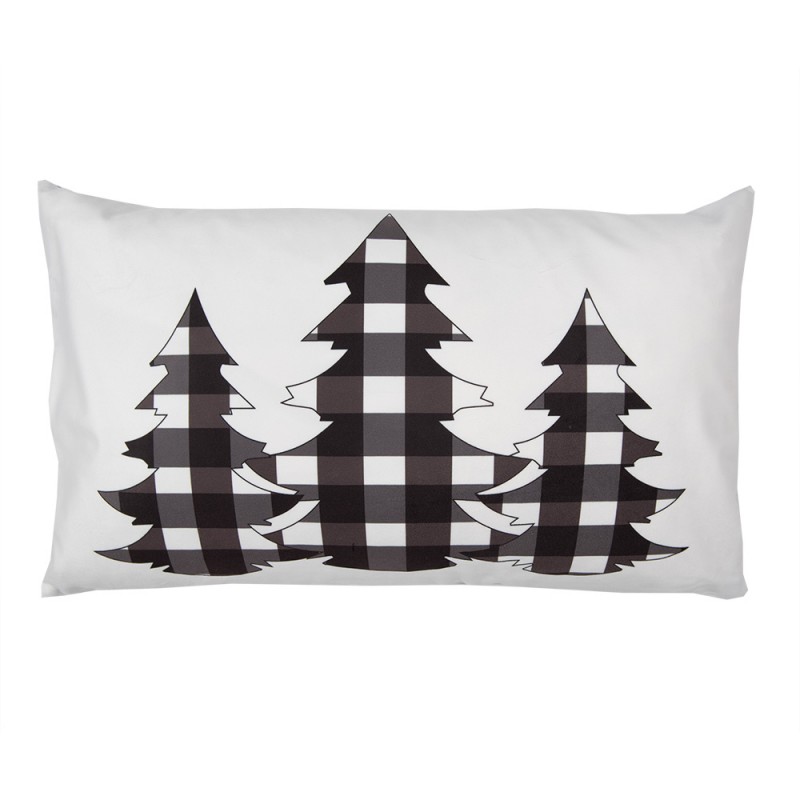 BWX36-5 Cushion Cover 30x50 cm White Black Polyester Christmas Trees Pillow Cover