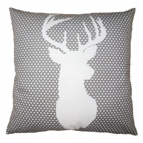 2KT021.331 Cushion Cover 45x45 cm Grey White Polyester Deer Pillow Cover