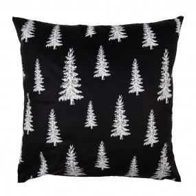 2KT021.332 Cushion Cover 45x45 cm Black White Polyester Christmas Trees Pillow Cover