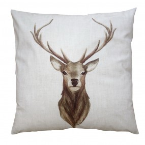 2NWV21 Housse de coussin 45x45 cm Beige Marron Polyester Cerf Housse de coussin décorative