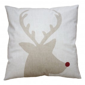 2NWV22 Housse de coussin 45x45 cm Beige Marron Polyester Cerf Housse de coussin décorative