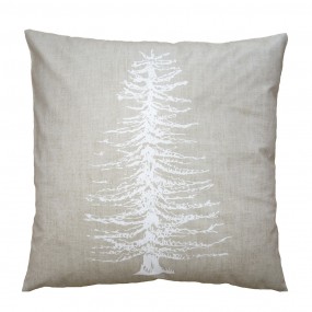 2NWV24 Cushion Cover 45x45 cm Beige White Polyester Pine Trees Pillow Cover