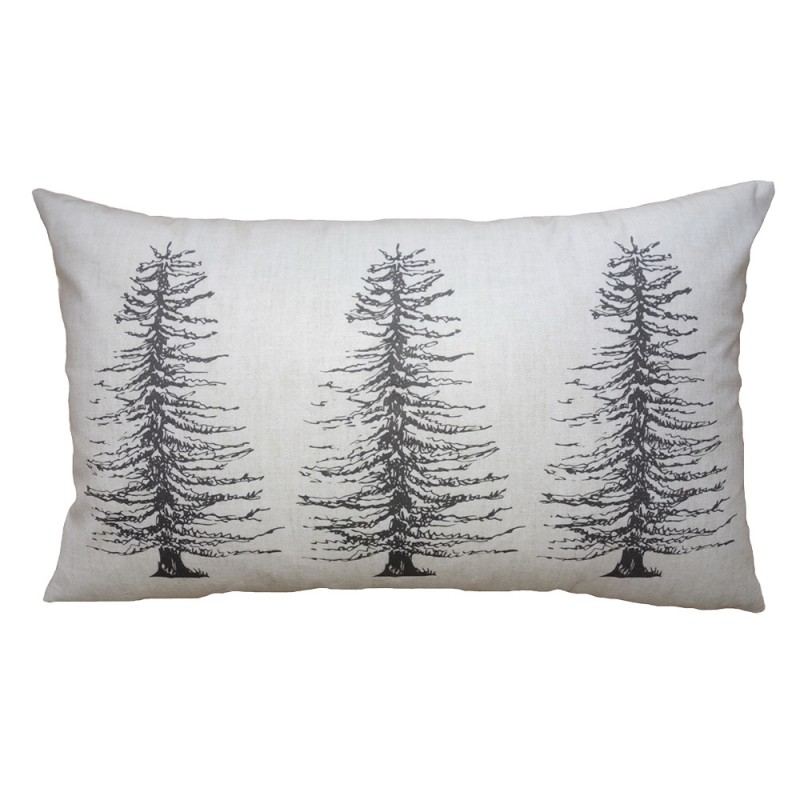 NWV36-2 Cushion Cover 30x50 cm Beige Grey Polyester Pine Trees Pillow Cover
