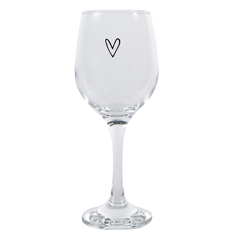 6GL4400 Wine Glass Heart 250 ml Transparent Glass Wine Goblet