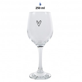 26GL4400 Verre à vin Coeur 250 ml Transparent Verre Coupe à vin