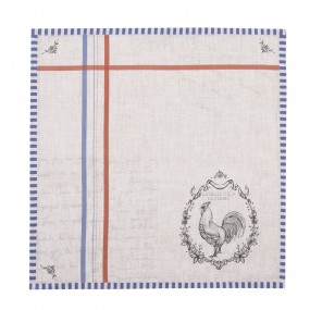 2DFR43 Napkins Cotton Set of 6 40x40 cm Beige Cotton Rooster Square Napkin Fabric