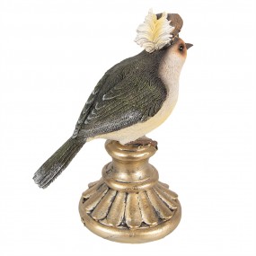 26PR3991 Figurine décorative Oiseau 17 cm Gris Polyrésine