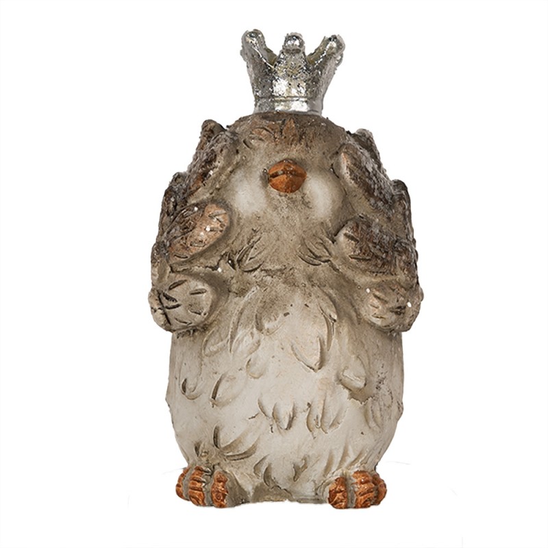 6PR3993 Figurine décorative Oiseau 8 cm Beige Polyrésine