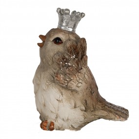 26PR3995 Figurine décorative Oiseau 8 cm Beige Polyrésine