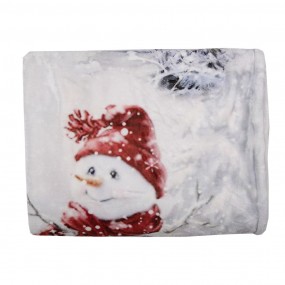 2KT060.141 Throw Blanket 130x170 cm White Red Polyester Santa Claus Blanket