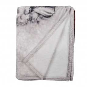 2KT060.142 Throw Blanket 130x170 cm White Grey Polyester Santa Claus Blanket
