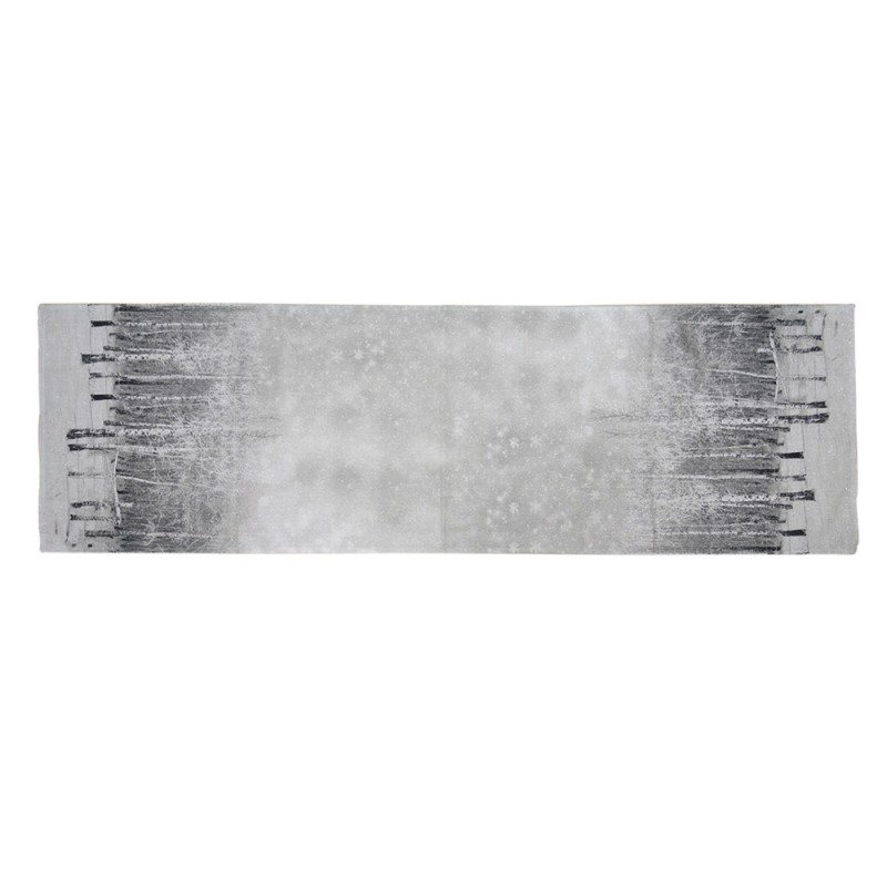 TIS65 Chemin de table 41x140 cm Gris Polyester Arbre Nappe