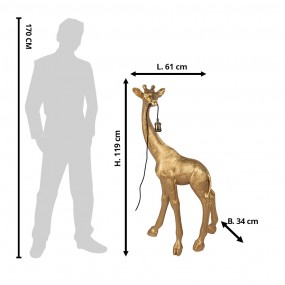 25LMP666 Stehlampe Giraffe 61x34x119 cm  Goldfarbig Polyresin Stehleuchte