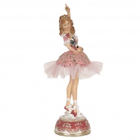 26PR4906 Decoratie Beeld Ballerina 29 cm Roze Polyresin