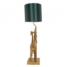 25LMC0023 Tafellamp Giraf 33x20x67 cm  Goudkleurig Groen Kunststof Bureaulamp
