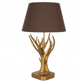 25LMC0024 Table Lamp Ø 35x59 cm  Gold colored Brown Polyresin Desk Lamp