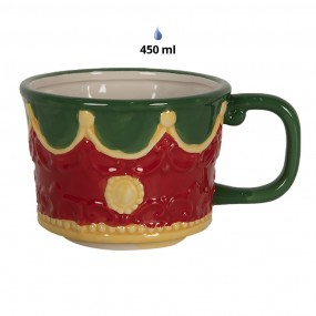 26CEMU0132 Tazza Schiaccianoci 450 ml/ 2x500 ml Rosso Ceramica Bicchiere da tè