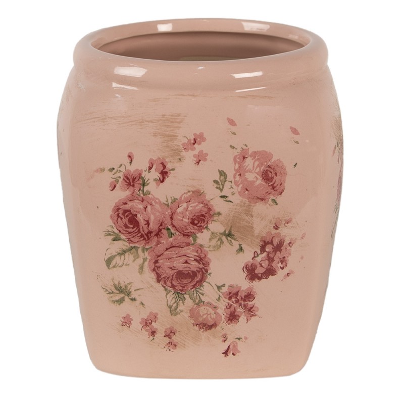 6CE1604M Pot de fleurs 14x14x16 cm Rose Céramique Fleurs Pot de fleurs d'intérieur