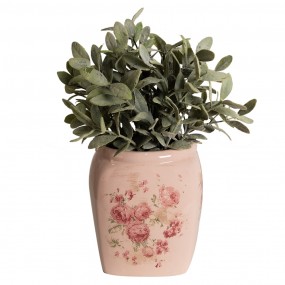 26CE1604M Planter 14x14x16 cm Pink Ceramic Flowers Indoor Planter
