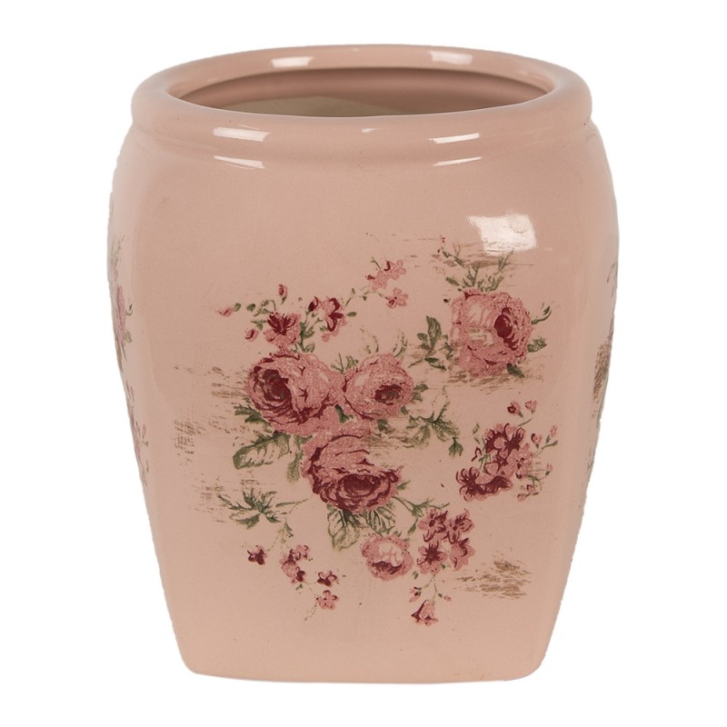 6CE1604S Pot de fleurs 12x12x14 cm Rose Céramique Fleurs Pot de fleurs d'intérieur