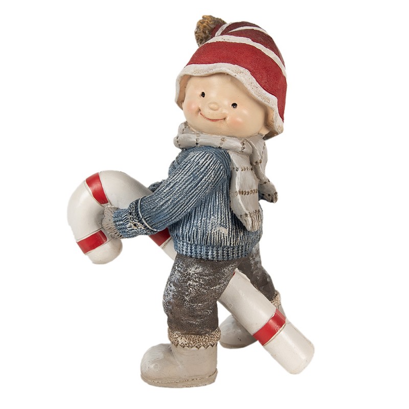 6PR3987 Statuetta decorativa Bambino 18 cm Blu Poliresina Statuetta de Natale