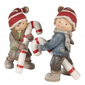 26PR3987 Statuetta decorativa Bambino 18 cm Blu Poliresina Statuetta de Natale