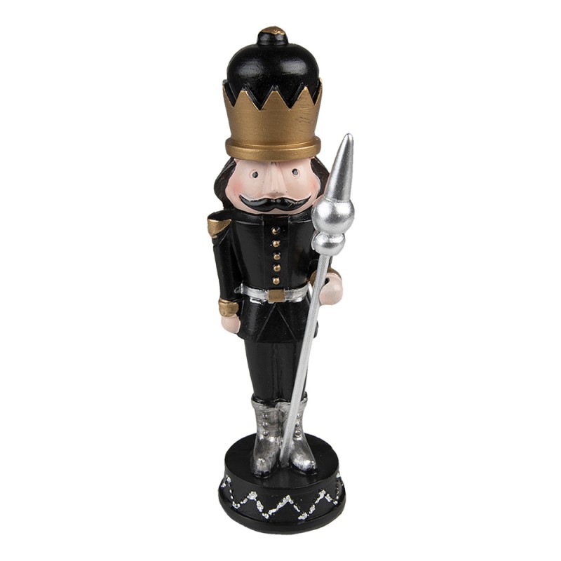 6PR3686 Statuetta Schiaccianoci 23 cm Nero Poliresina Decorazione di Natalizie