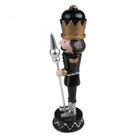 26PR3686 Statuetta Schiaccianoci 23 cm Nero Poliresina Decorazione di Natalizie