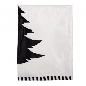 2BWX60-2 Throw Blanket 130x170 cm White Black Polyester Christmas Trees Blanket