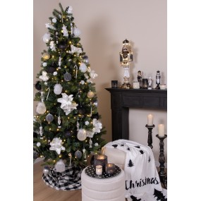 2BWX60-2 Plaid  130x170 cm Wit Zwart Polyester Kerstbomen Deken