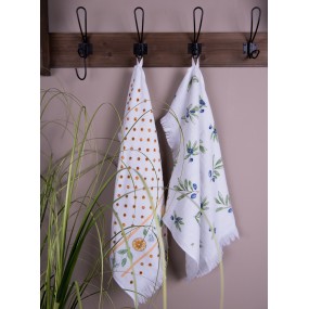 2CTOLG Guest Towel 40x66 cm White Blue Cotton Olive Branches Toilet Towel
