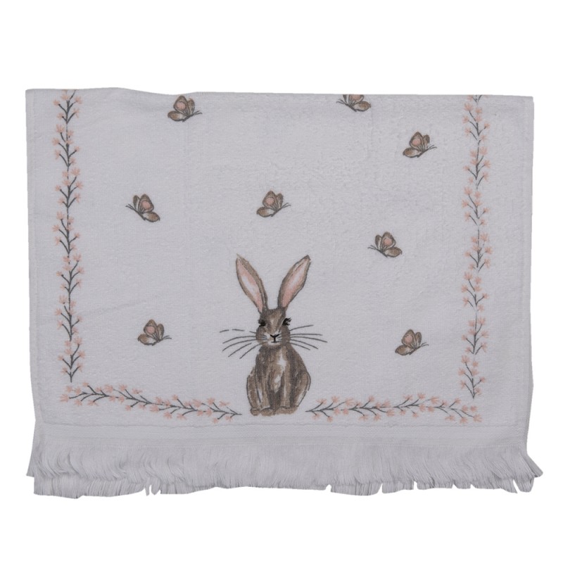 CTREB1 Guest Towel 40x66 cm White Brown Cotton Rabbit Toilet Towel