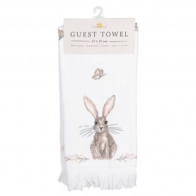 2CTREB1 Guest Towel 40x66 cm White Brown Cotton Rabbit Toilet Towel