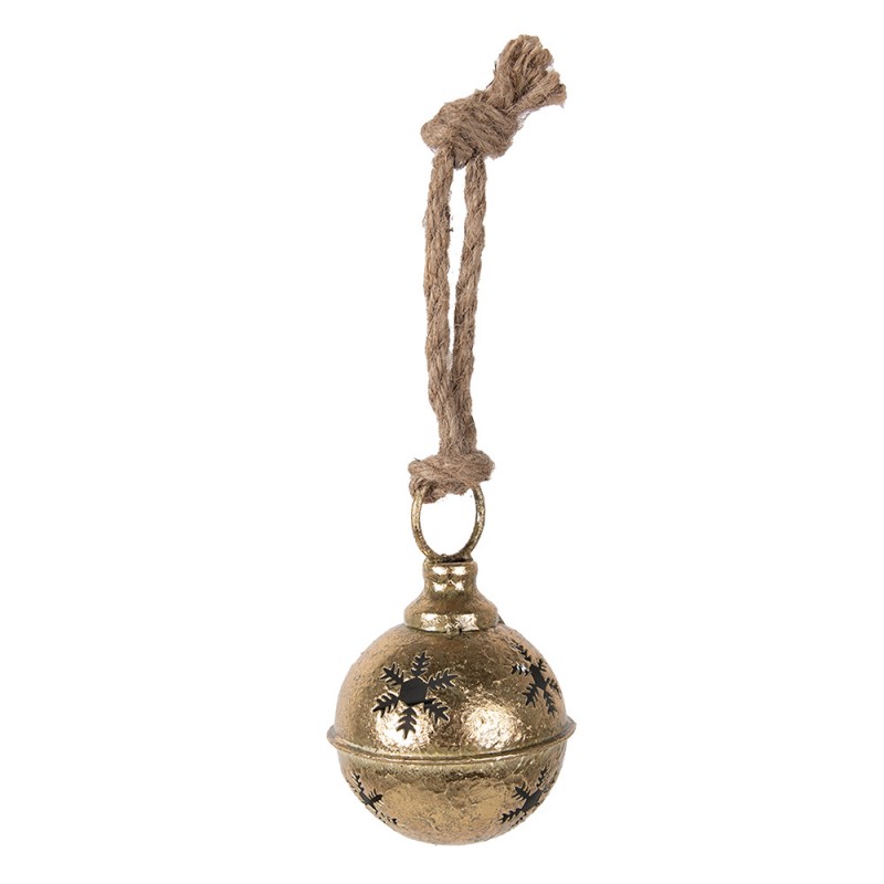 6Y5468 Christmas Bauble Bell Ø 8x12 cm Gold colored Iron Christmas Tree Decorations