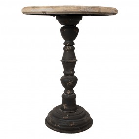 250504 Side Table Ø 57x75 cm Brown Wood Iron Round