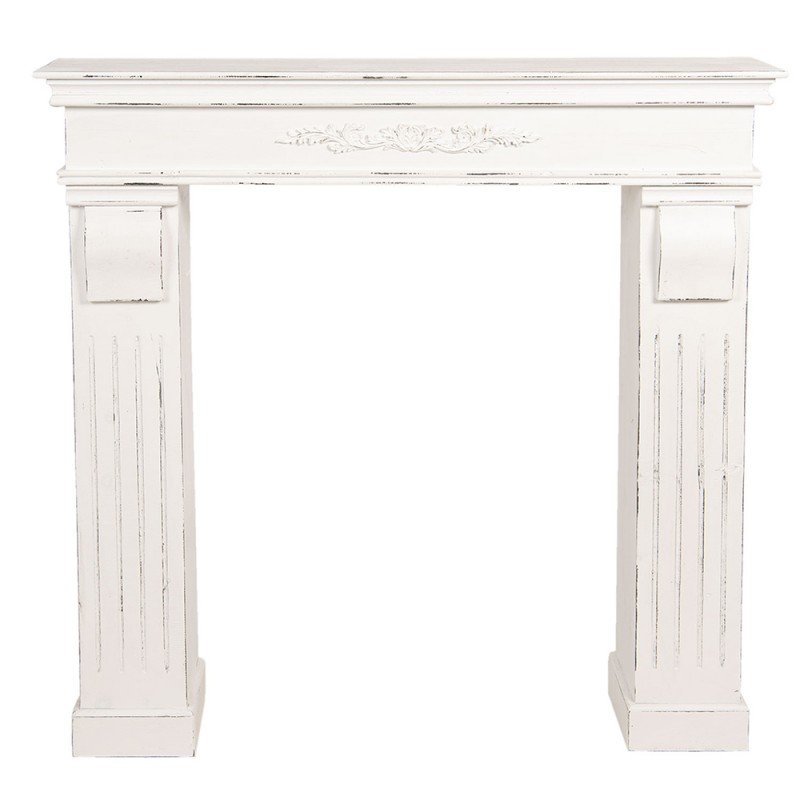 5H0381W Fireplace Surround 100x22x99 cm White Wood Rectangle Mantelpiece