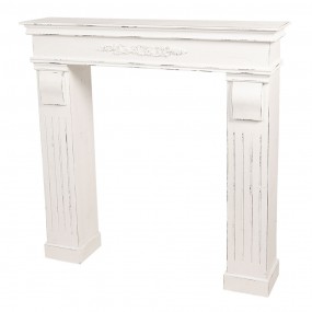 25H0381W Fireplace Surround 100x22x99 cm White Wood Rectangle Mantelpiece