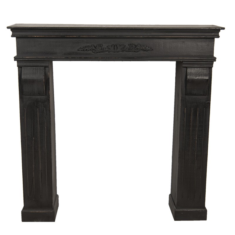 5H0381Z Fireplace Surround 100x22x99 cm Black Wood Rectangle Mantelpiece