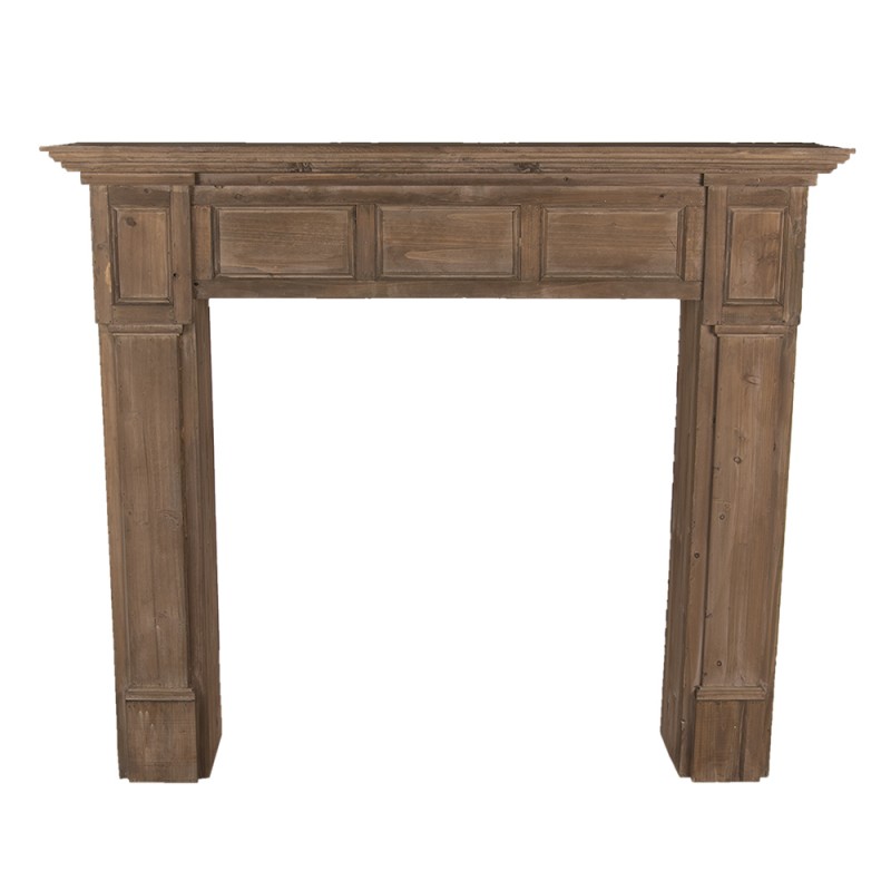 5H0474 Fireplace Surround 125x27x108 cm Brown Wood Rectangle Mantelpiece