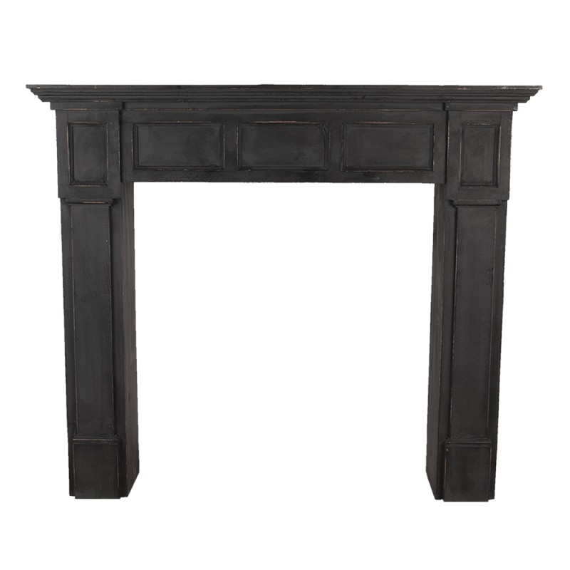 5H0474Z Fireplace Surround 125x27x108 cm Black Wood Rectangle Mantelpiece