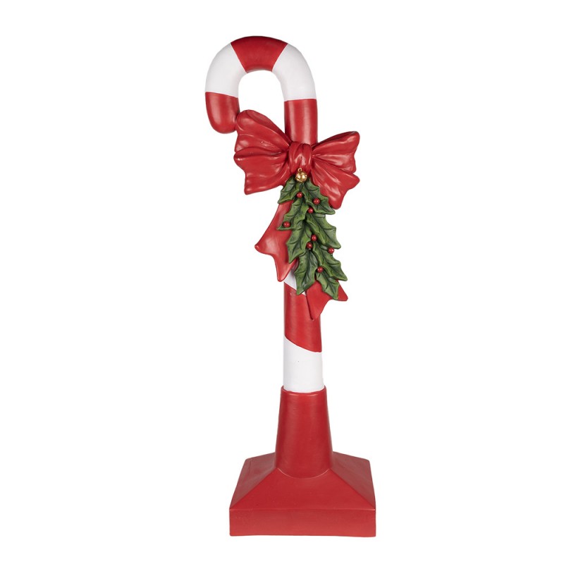 5PR0127 Christmas Decoration Figurine Candy Cane 100 cm Red White Polyresin Christmas Figurines