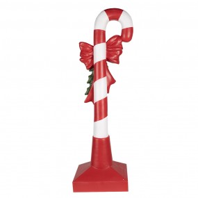 25PR0127 Christmas Decoration Figurine Candy Cane 100 cm Red White Polyresin Christmas Figurines